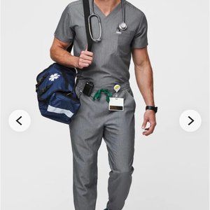 Figs Scrubs Set in Graphite - Mens